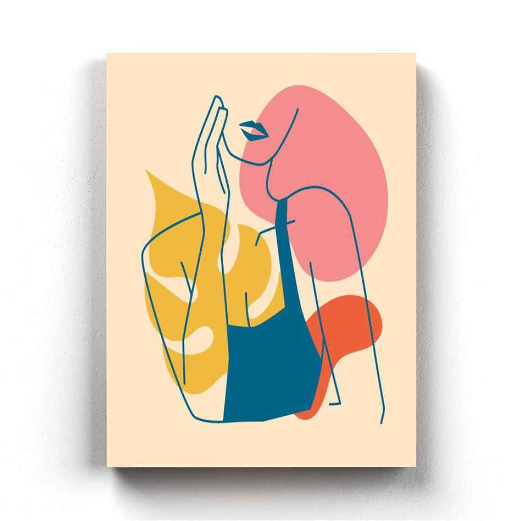 Colour Block Design Portrait Art Frame For Wall Decor- Funkydecors Xs / Canvas Posters Prints &
