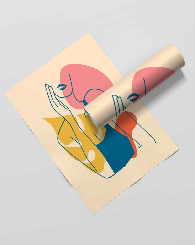 Colour Block Design Portrait Art Frame For Wall Decor- Funkydecors Xs / Roll Posters Prints & Visual