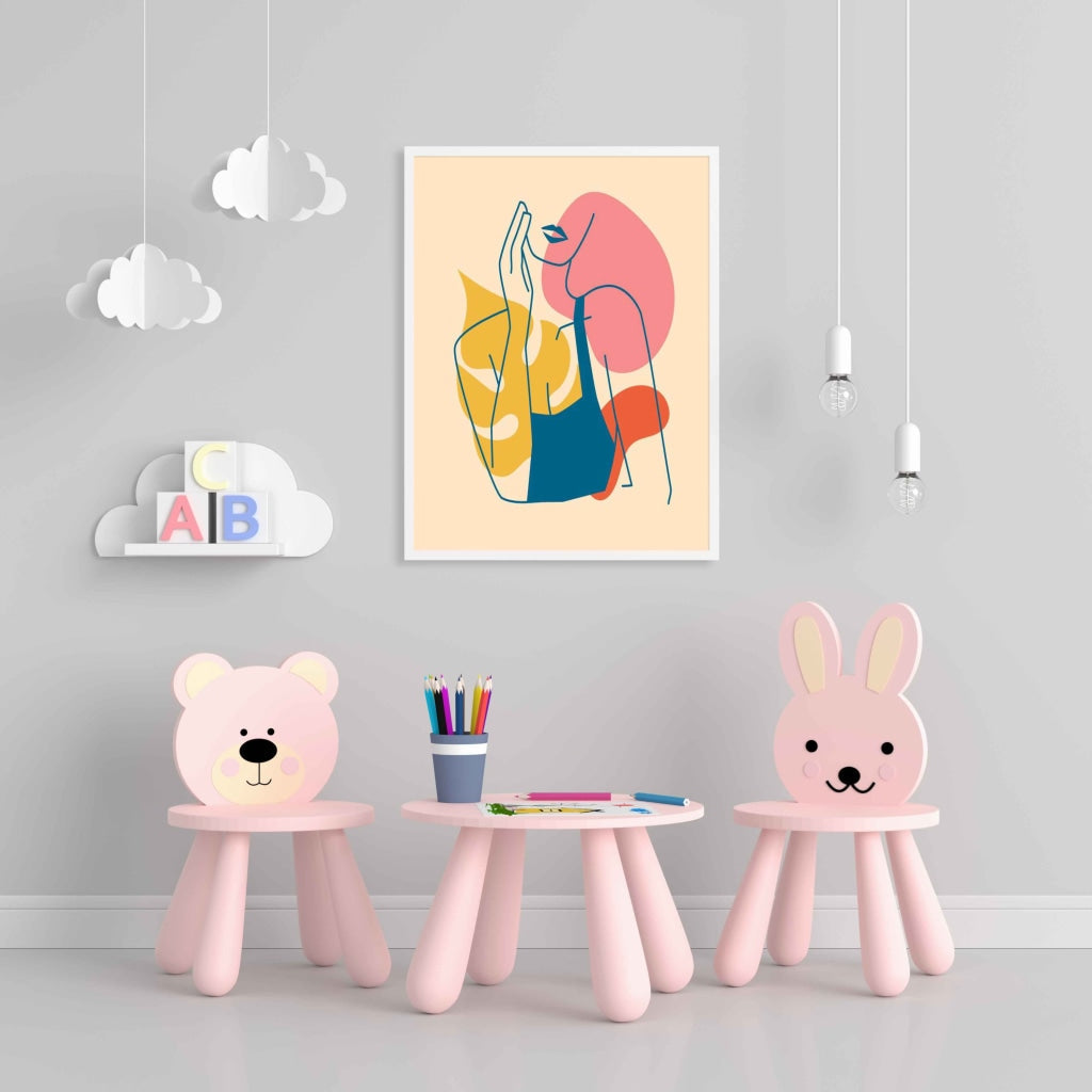 Colour Block Design Portrait Art Frame For Wall Decor- Funkydecors Xs / White Posters Prints &
