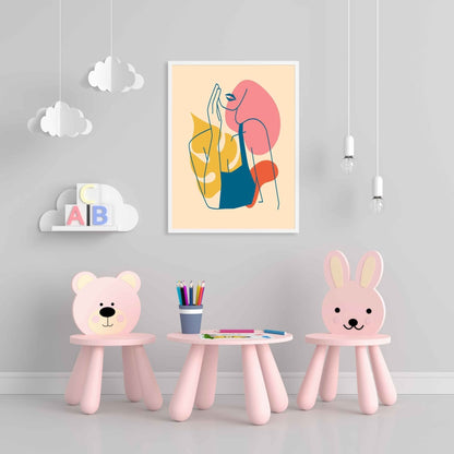 Colour Block Design Portrait Art Frame For Wall Decor- Funkydecors Xs / White Posters Prints &