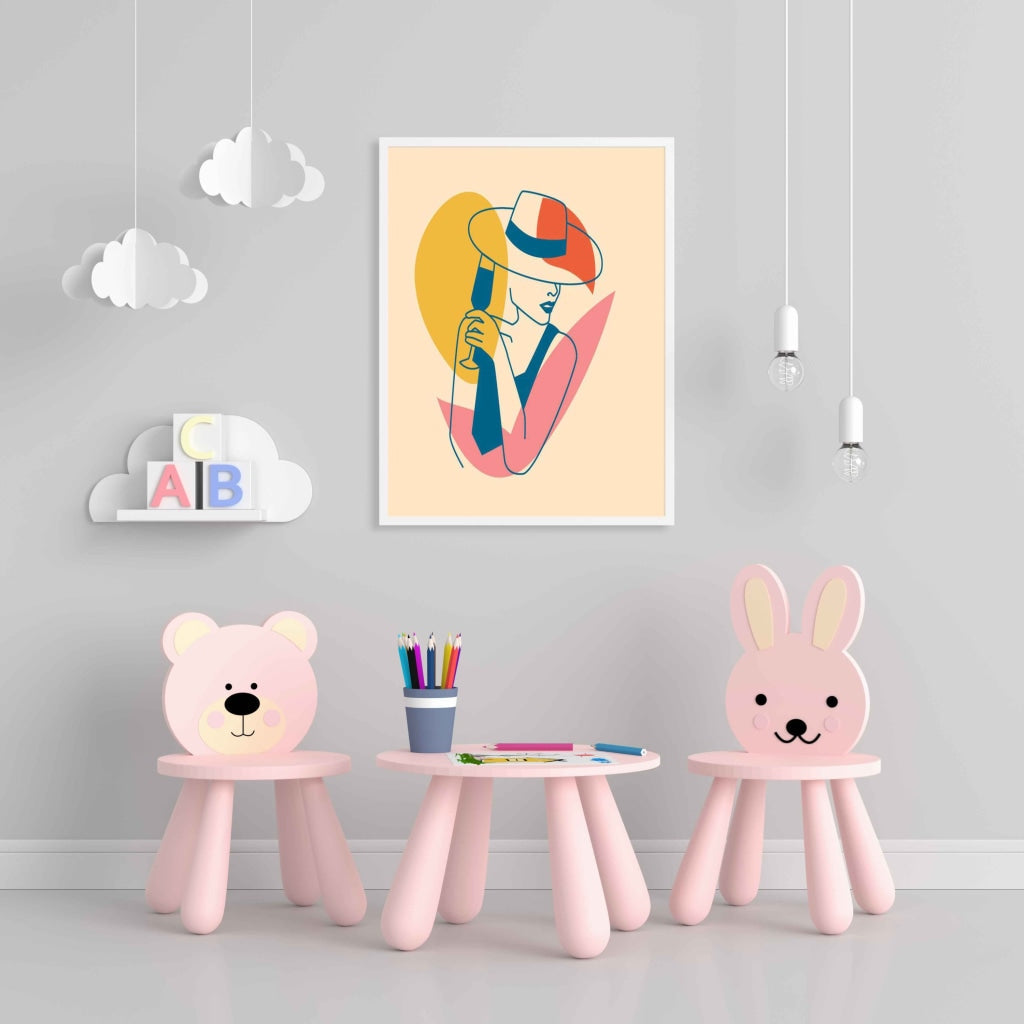 Colour Block Design Portrait Art Frame For Wall Decor- Funkydecors Xs / White Posters Prints &