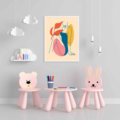 Colour Block Fashion Women Portrait Frame For Wall Decor- Funkydecors Xs / White Posters Prints &