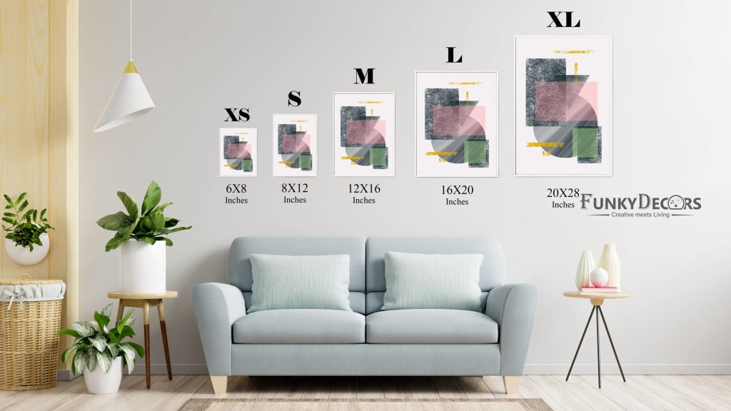 Colour Blocks - Abstract 3 Panels Art Frame For Wall Decor- Funkydecors Posters Prints &amp; Visual
