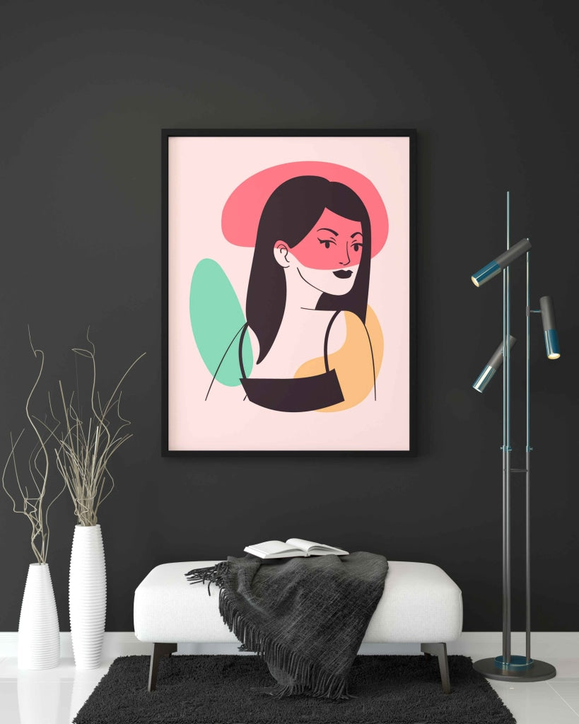 Colour Blocks Elegant Portrait Art Frame For Wall Decor- Funkydecors Xs / Black Posters Prints &