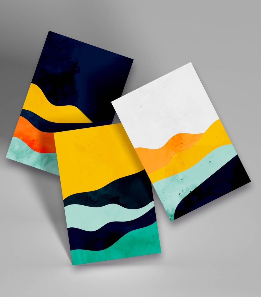 Colour Blocks - Minimal 3 Panels Art Frame For Wall Decor- Funkydecors Xs / Roll Posters Prints &