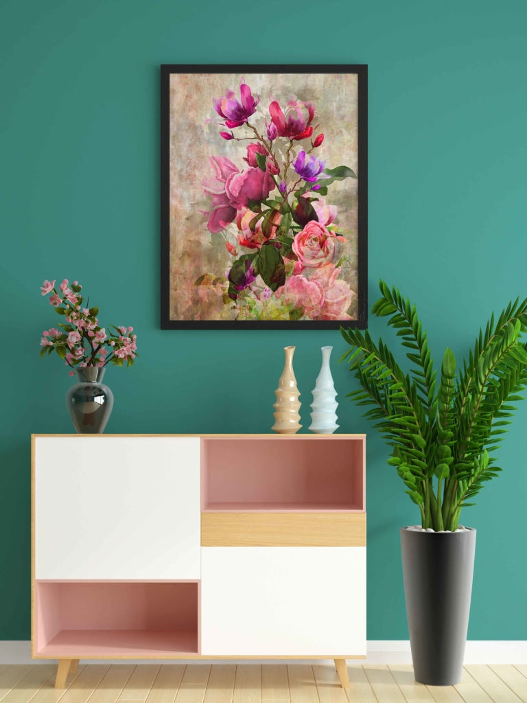 Colour Me Floral - Nature Art Frame For Wall Decor- Funkydecors Xs / Black Posters Prints &amp; Visual