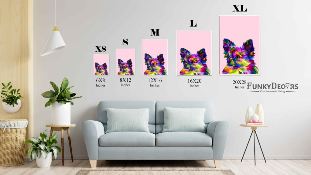 Colourful Chihuahua - Animal Art Frame For Wall Decor- Funkydecors Posters Prints & Visual Artwork