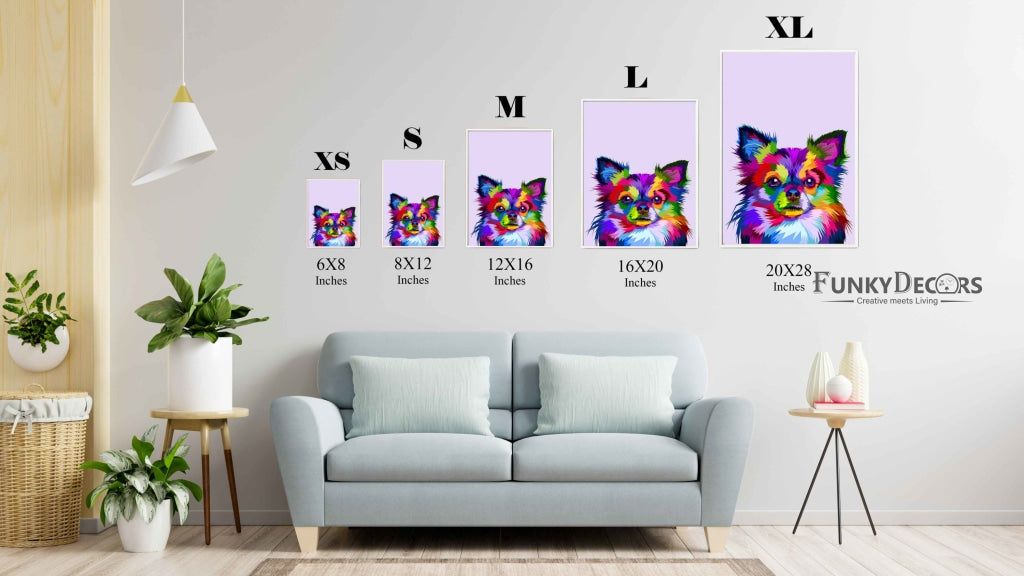 Colourful Chihuahua - Animal Art Frame For Wall Decor- Funkydecors Posters Prints & Visual Artwork