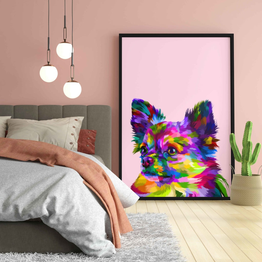 Colourful Chihuahua - Animal Art Frame For Wall Decor- Funkydecors Xs / Black Posters Prints &amp;