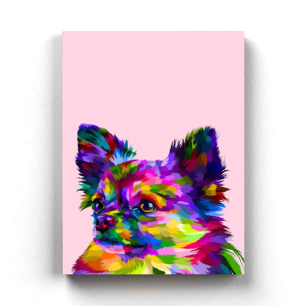 Colourful Chihuahua - Animal Art Frame For Wall Decor- Funkydecors Xs / Canvas Posters Prints &