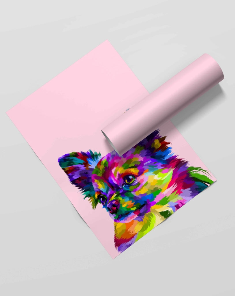Colourful Chihuahua - Animal Art Frame For Wall Decor- Funkydecors Xs / Roll Posters Prints &amp; Visual