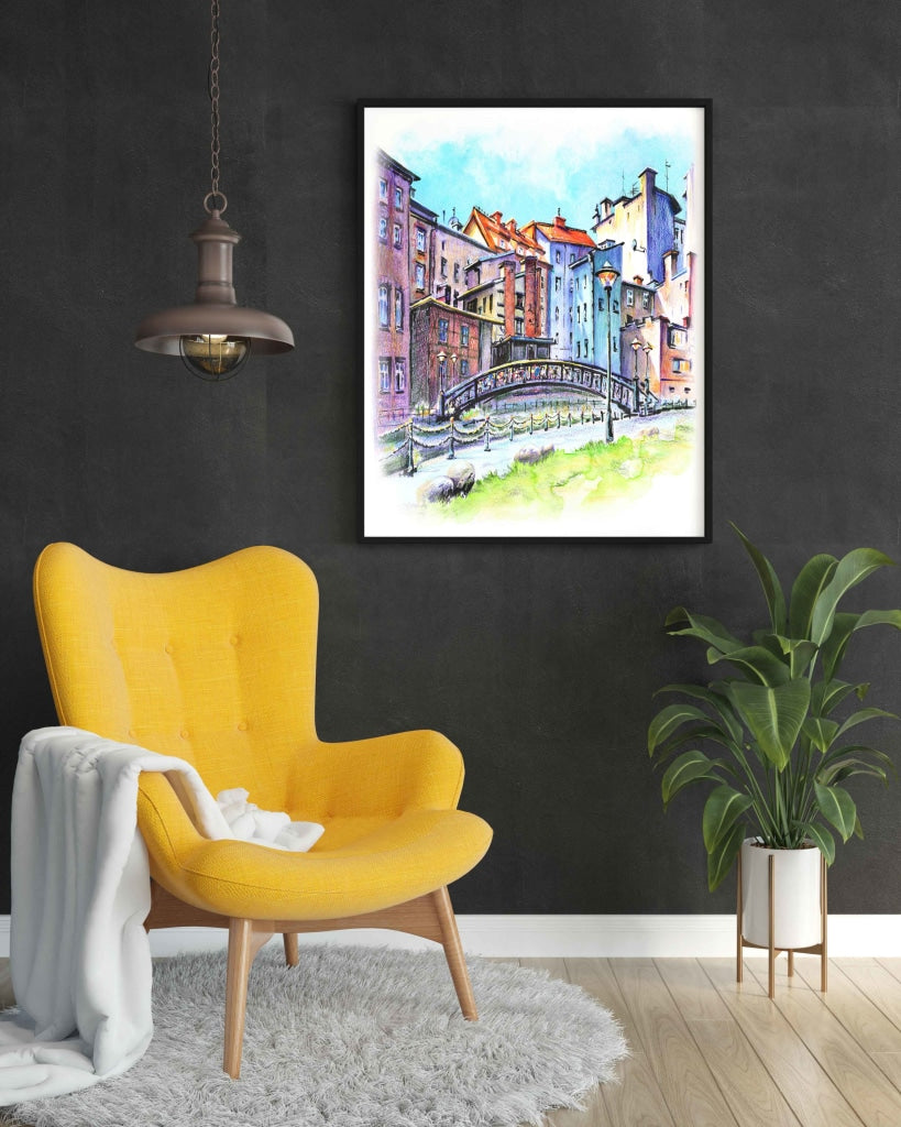 Colourful Construction - Travel Art Frame For Wall Decor- Funkydecors Xs / Black Posters Prints &