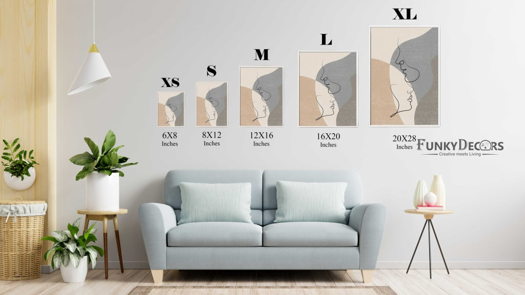 Couple Line 2 Panels Art Frame For Wall Decor- Funkydecors Posters Prints &amp; Visual Artwork