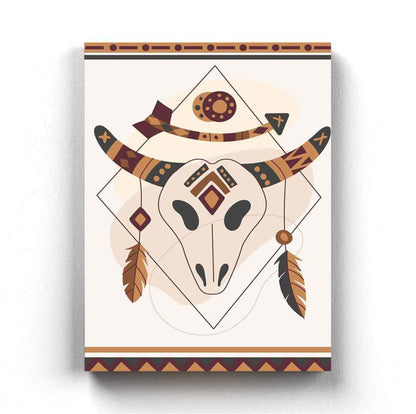 Cow Skull - Tribal Art Frame For Wall Decor- Funkydecors Xs / Canvas Posters Prints & Visual Artwork