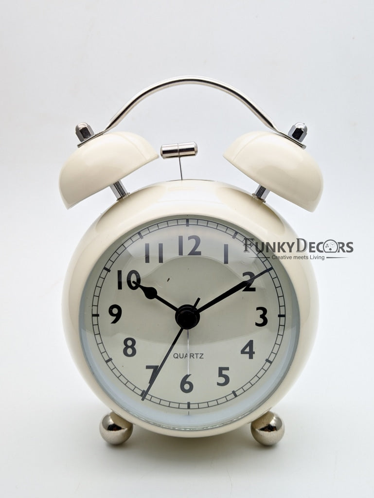 Cream Royal Retro Style Alarm Kids Room Table Clock-Funkydecors Clocks
