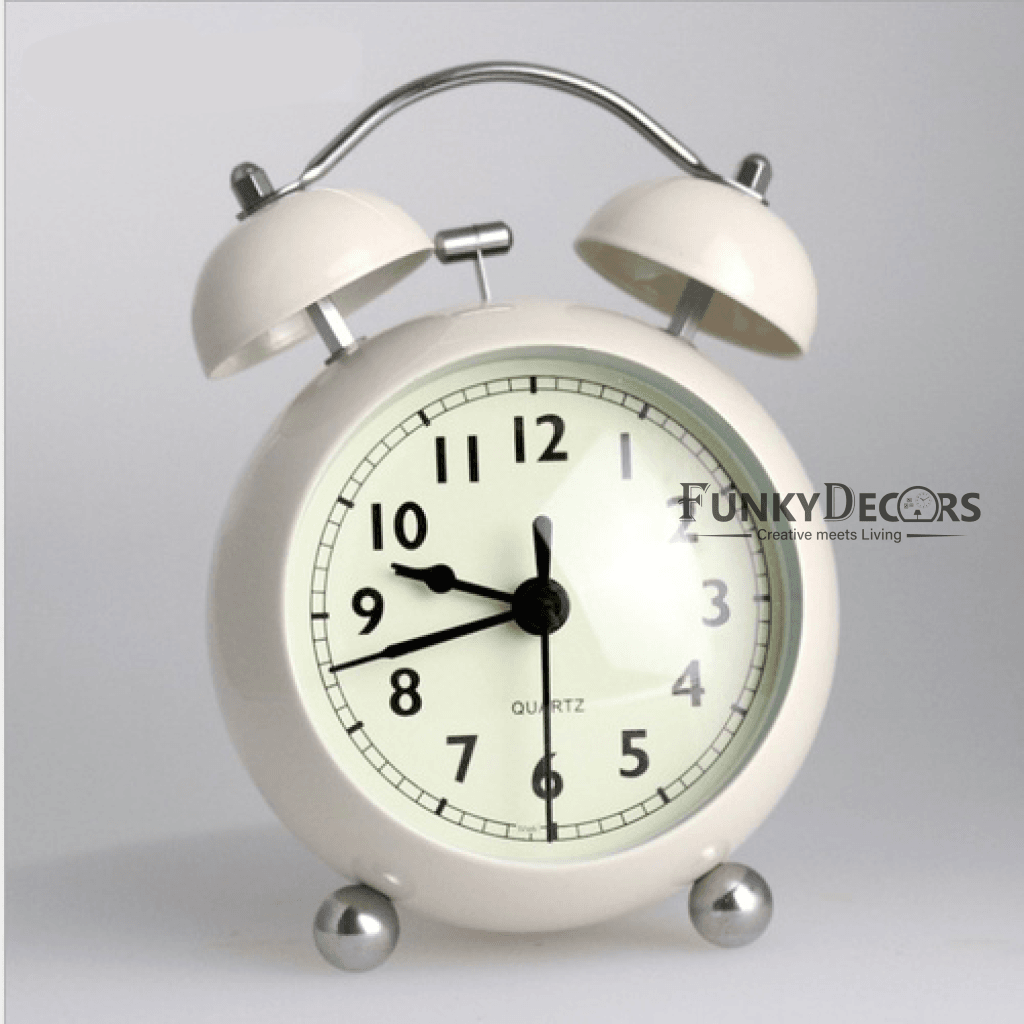 Cream Royal Retro Style Alarm Kids Room Table Clock-Funkydecors Clocks
