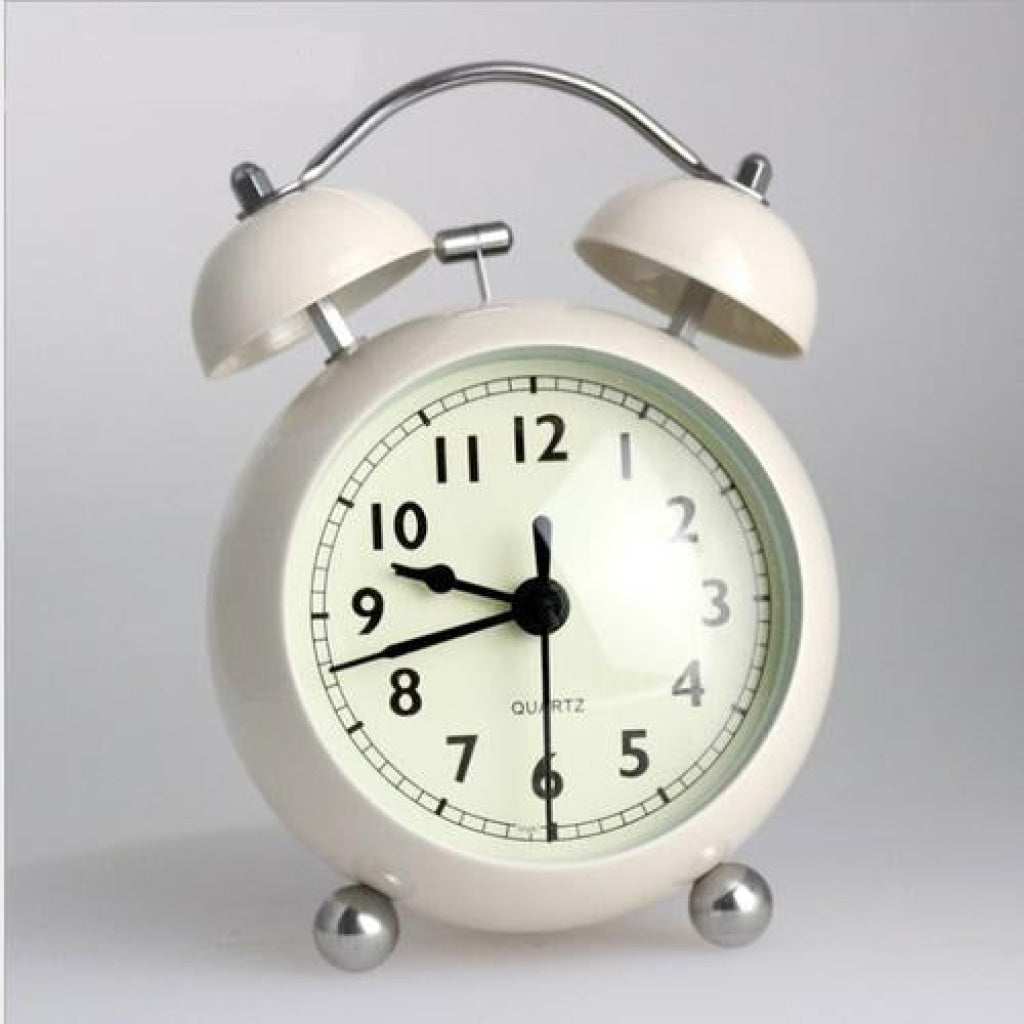 Cream Royal Retro Style Alarm Kids Room Table Clock-Funkydecors Small Clocks
