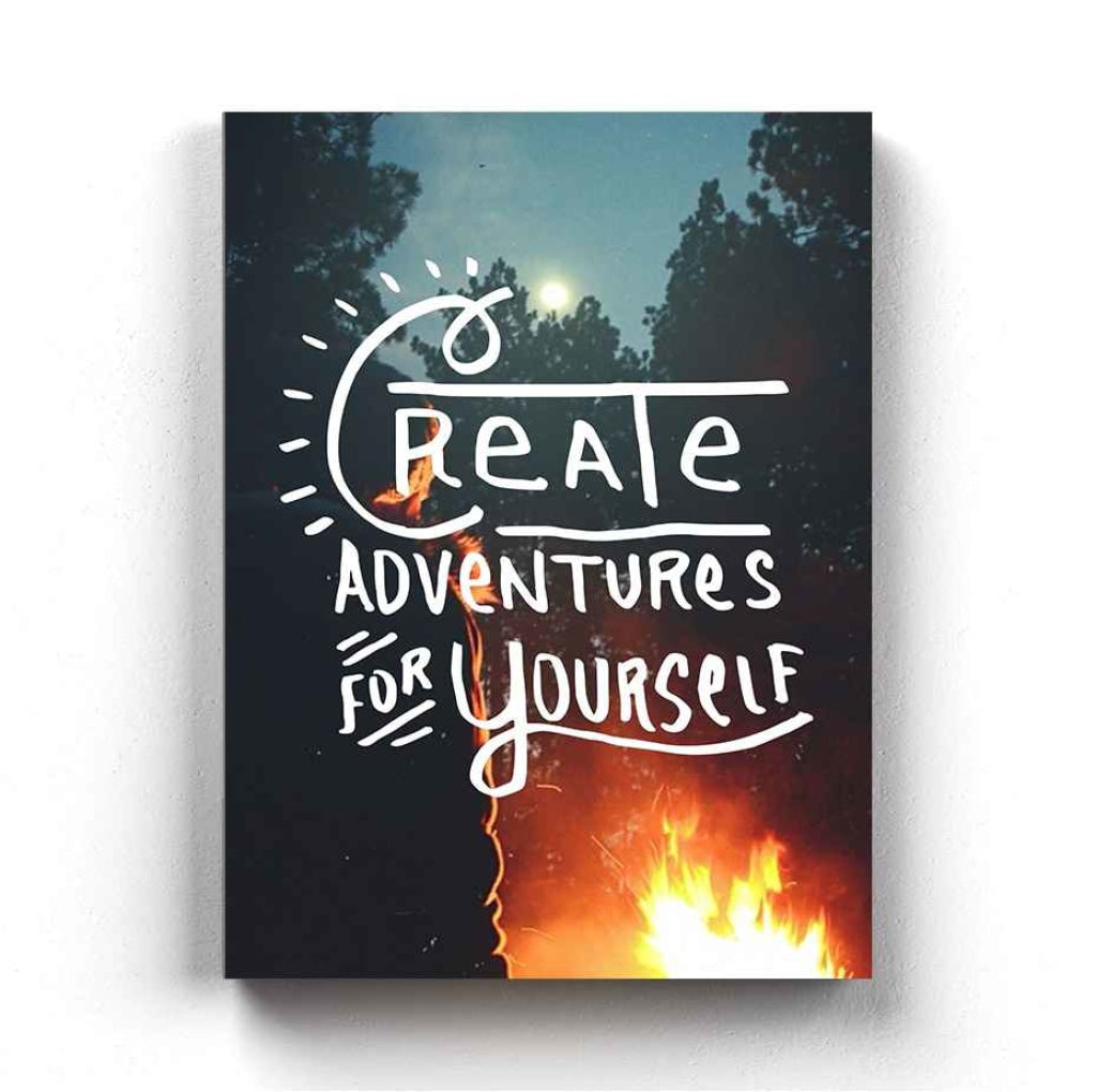 Create Adventures For Yourself - Life Quotes Art Frame For Wall Decor- Funkydecors Xs / Canvas