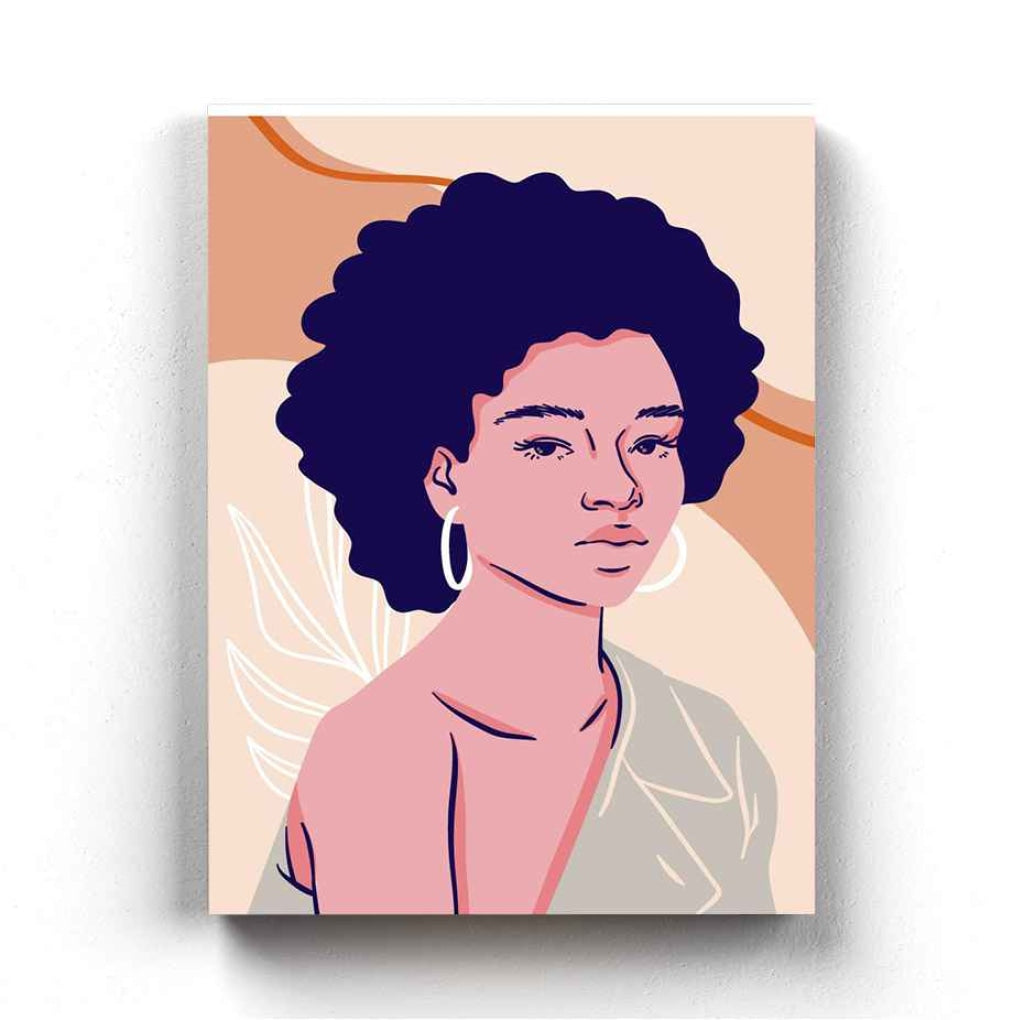Crowned In My Curls Women Portrait Art Frame For Wall Decor- Funkydecors Xs / Canvas Posters Prints
