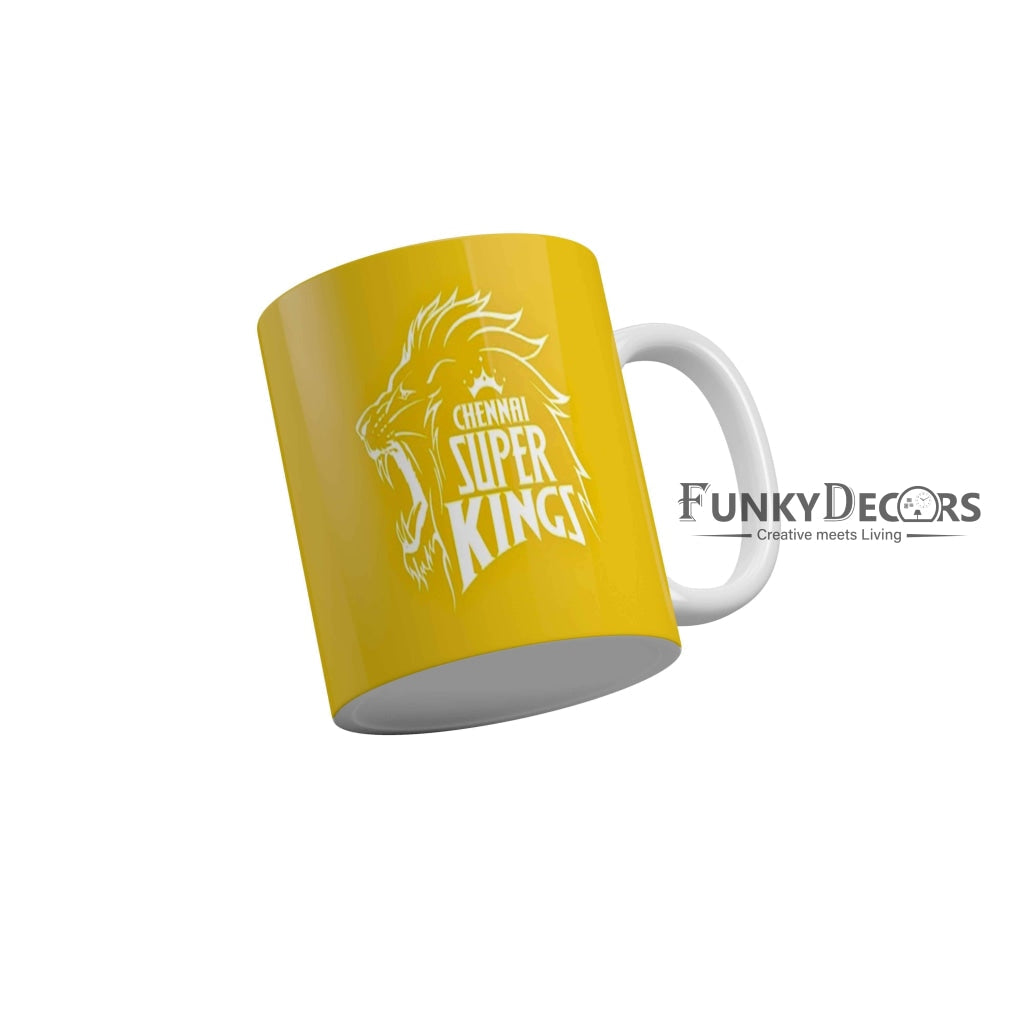 CSK Logo Coffee Ceramic Mug 350 ML-FunkyDecors IPL Mugs FunkyDecors