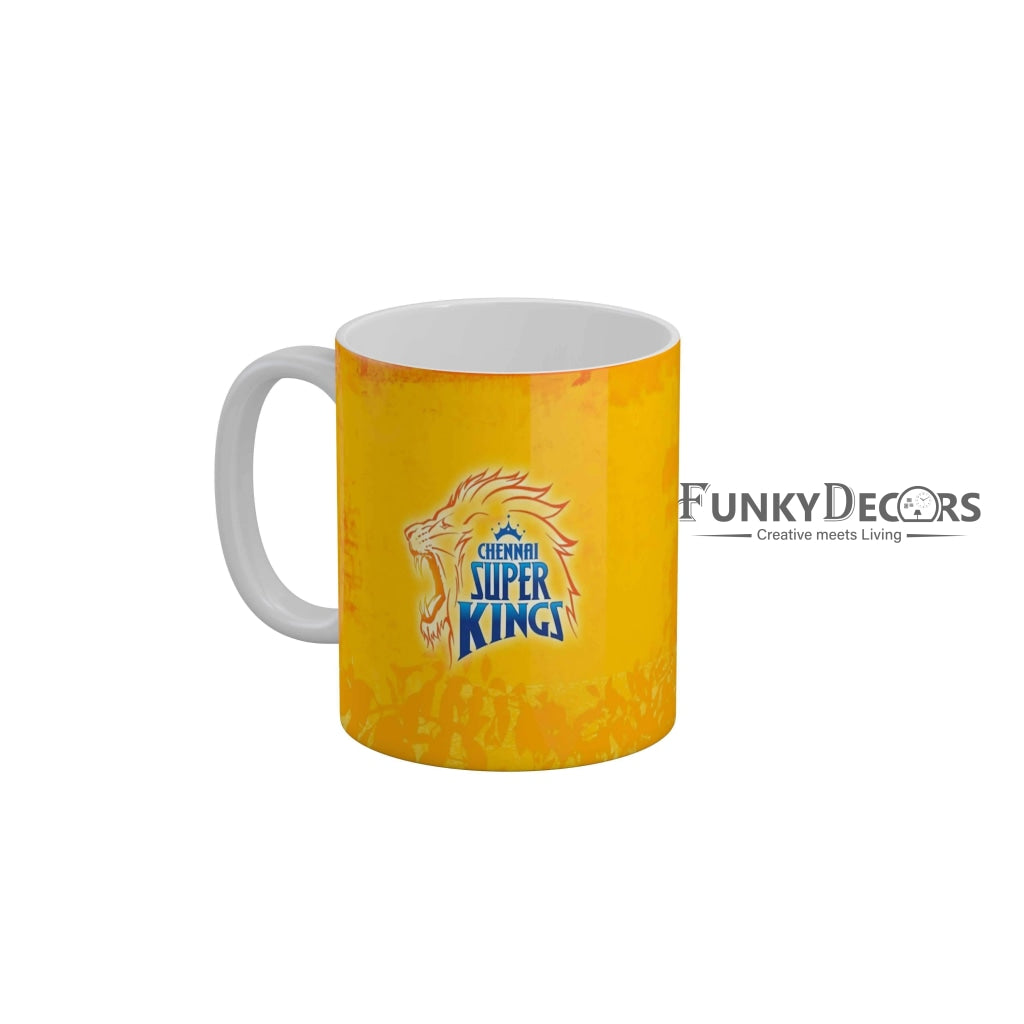 CSK Logo Coffee Ceramic Mug 350 ML-FunkyDecors IPL Mugs FunkyDecors