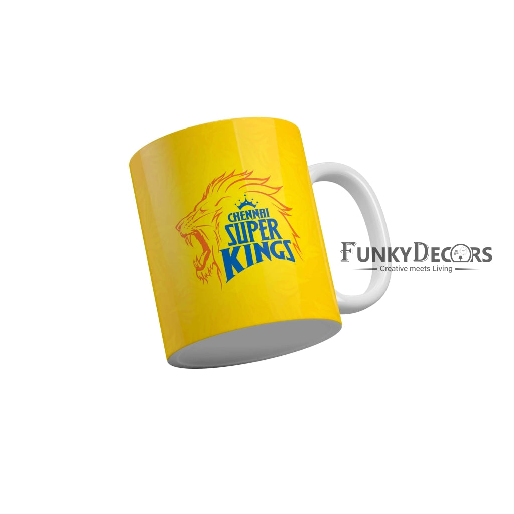 CSK Logo Coffee Ceramic Mug 350 ML-FunkyDecors IPL Mugs FunkyDecors