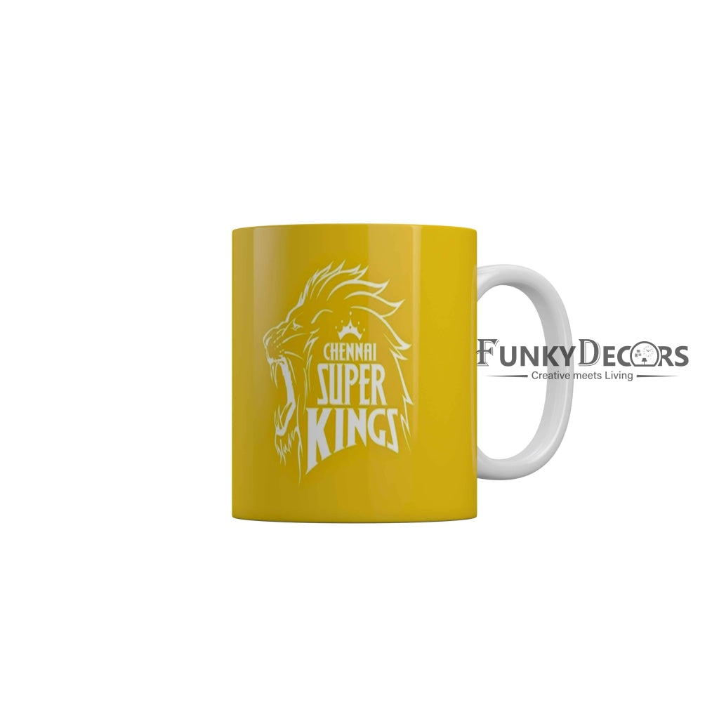 CSK Logo Coffee Ceramic Mug 350 ML-FunkyDecors IPL Mugs FunkyDecors