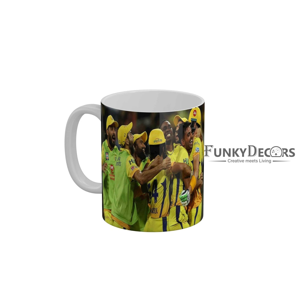 CSK Team Coffee Ceramic Mug 350 ML-FunkyDecors IPL Mugs FunkyDecors