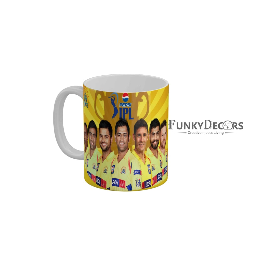 CSK Team Coffee Ceramic Mug 350 ML-FunkyDecors IPL Mugs FunkyDecors