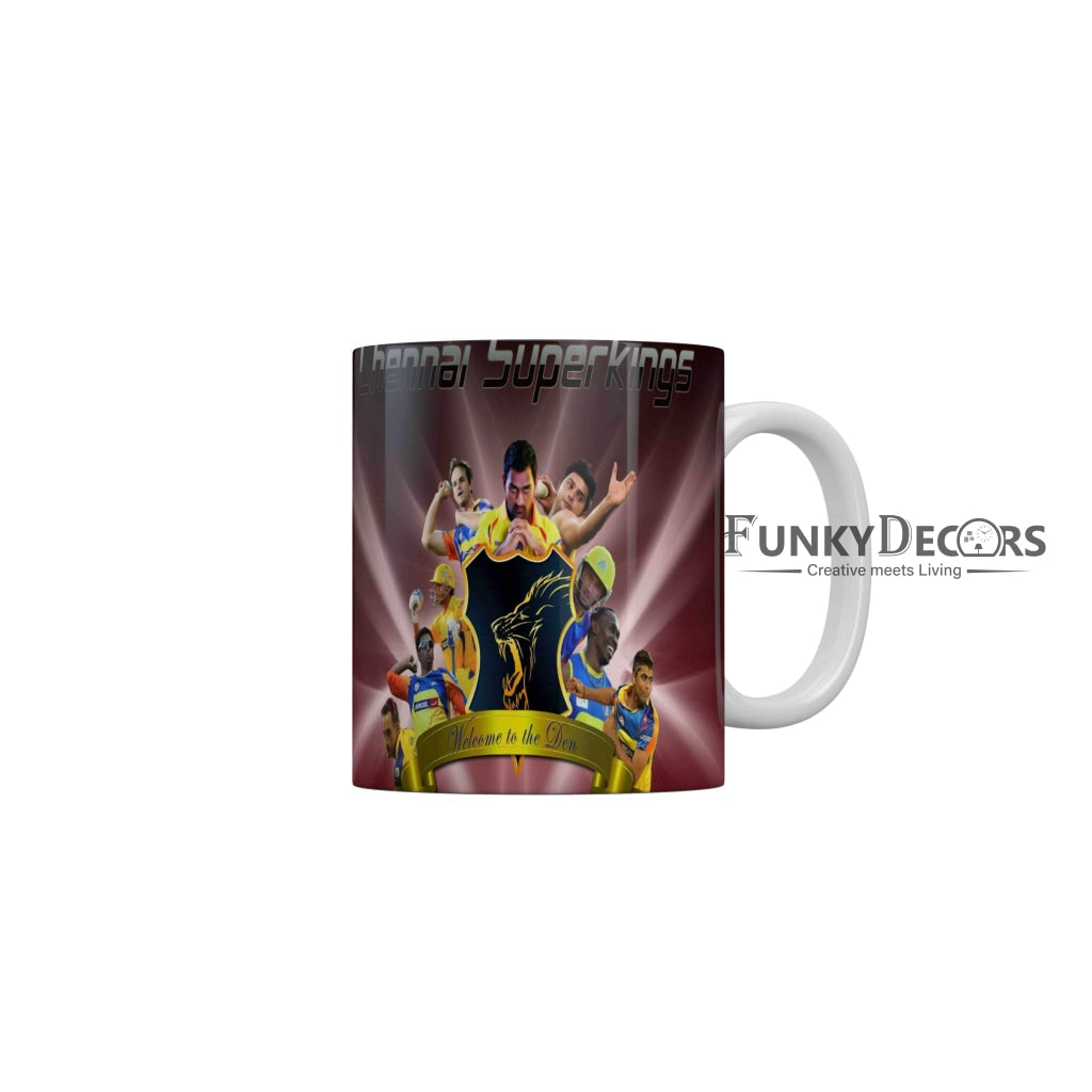 CSK Team Welcome to the den Coffee Ceramic Mug 350 ML-FunkyDecors IPL Mugs FunkyDecors