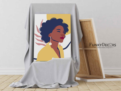 Curly Afro Girl Portrait Art Frame For Wall Decor- Funkydecors Posters Prints & Visual Artwork