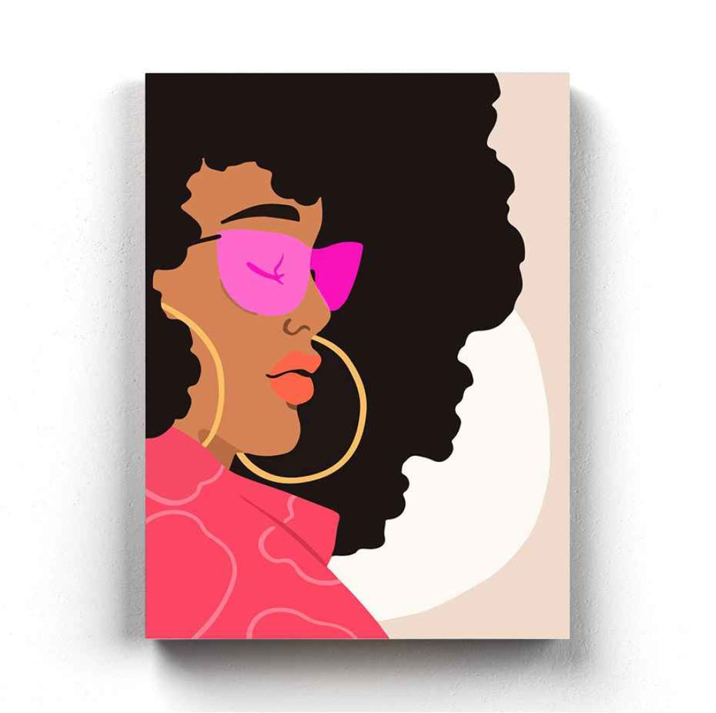 Curly Afro Girl Portrait Art Frame For Wall Decor- Funkydecors Xs / Canvas Posters Prints & Visual