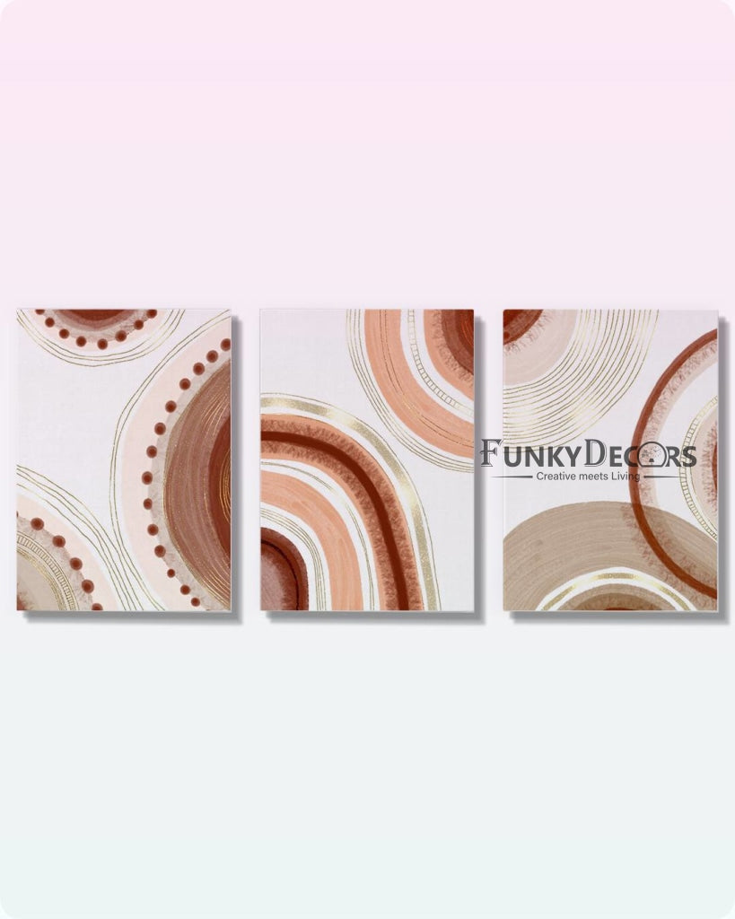 Curves -Geometric 3 Panels Art Frame For Wall Decor- Funkydecors Posters Prints & Visual Artwork