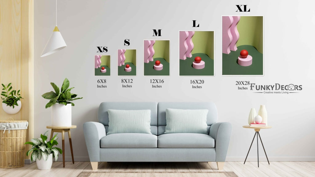 Curvy Geometric Art Frame For Wall Decor- Funkydecors Posters Prints & Visual Artwork