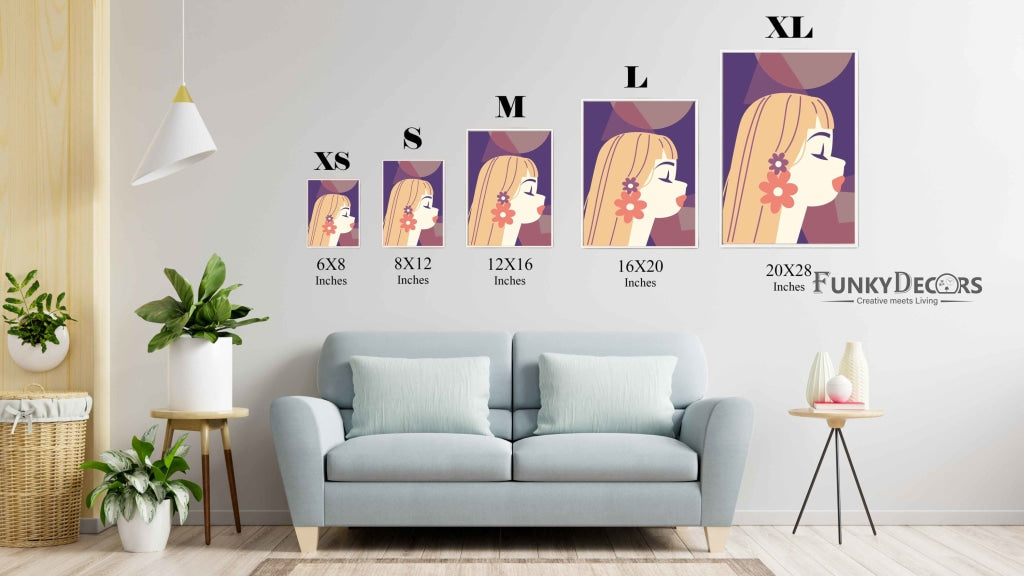 Danglers Love - Women Portrait Art Frame For Wall Decor- Funkydecors Posters Prints & Visual Artwork