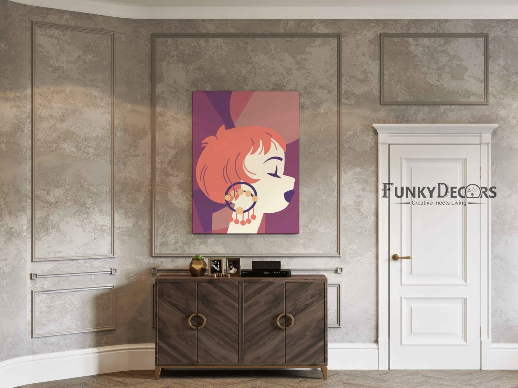 Danglers Love - Women Portrait Art Frame For Wall Decor- Funkydecors Posters Prints & Visual Artwork