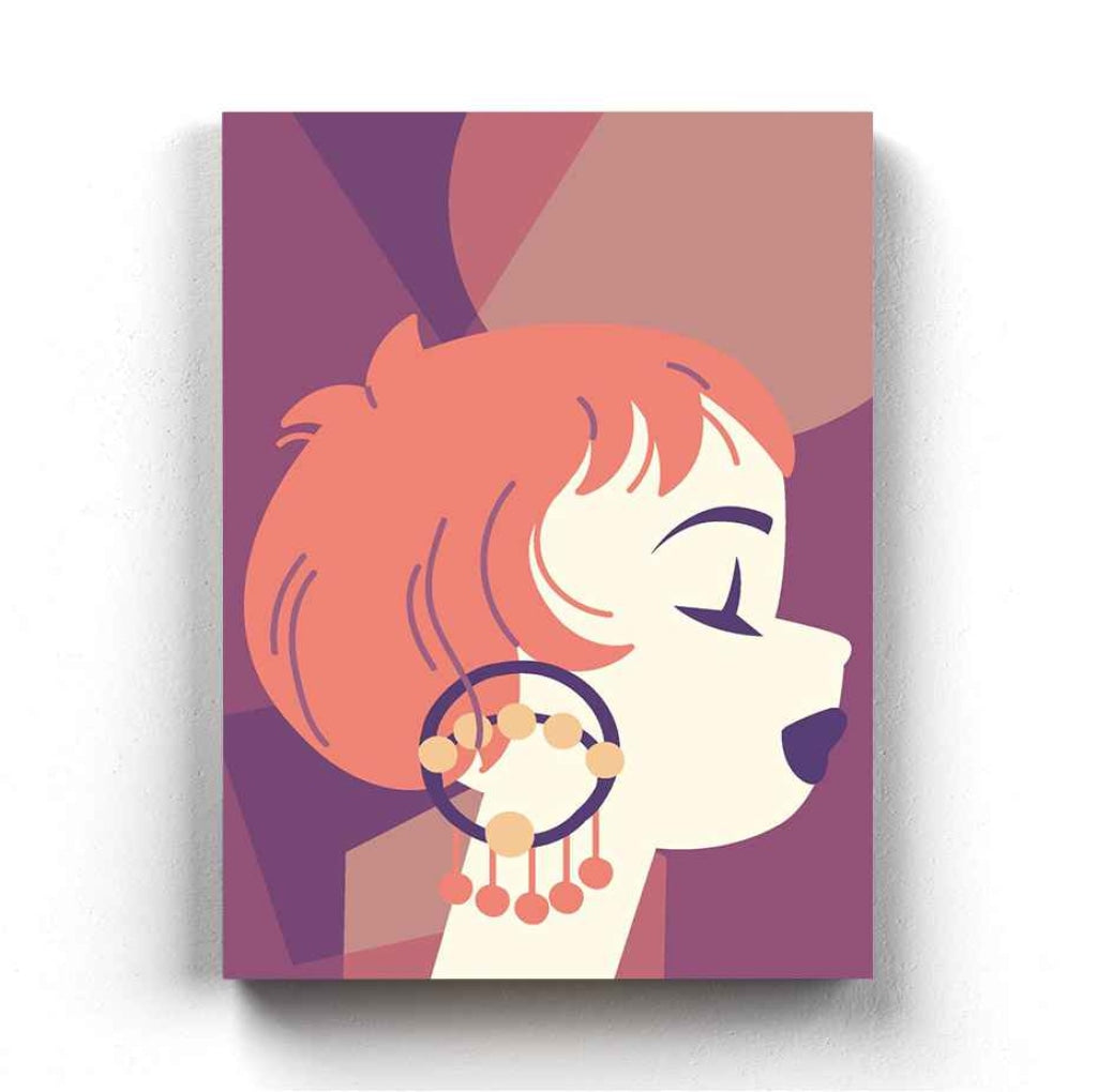 Danglers Love - Women Portrait Art Frame For Wall Decor- Funkydecors Xs / Canvas Posters Prints &