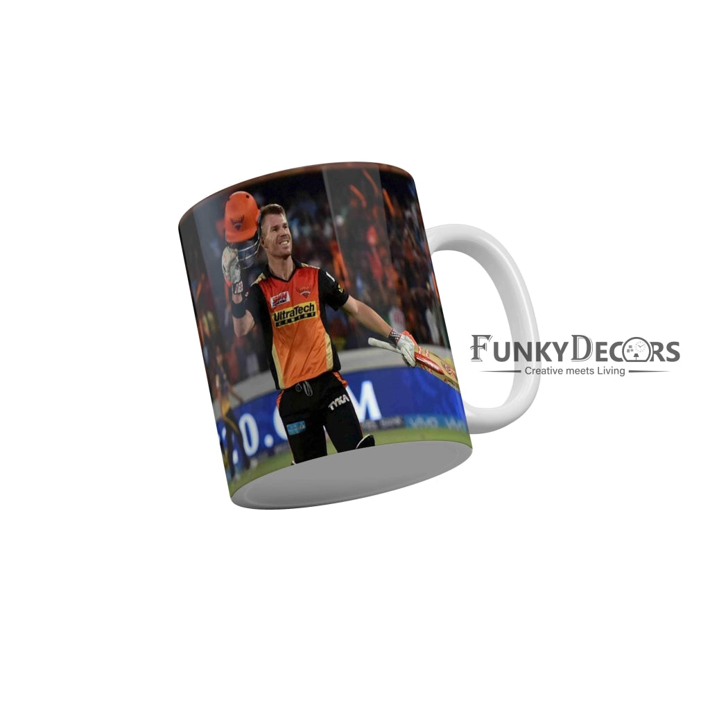 David Warner Sunrisers Hyderabad Coffee Ceramic Mug 350 ML-FunkyDecors IPL Mugs FunkyDecors