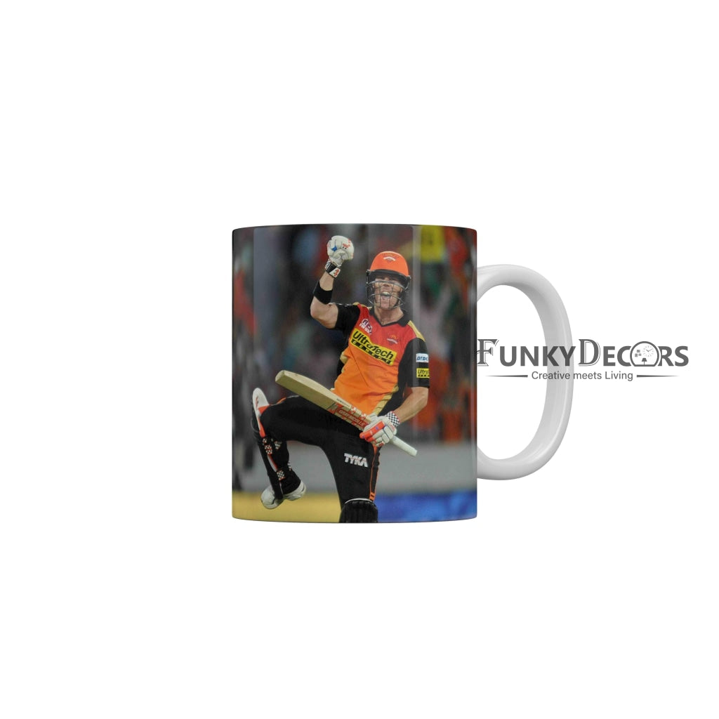 David Warner Sunrisers Hyderabad Coffee Ceramic Mug 350 ML-FunkyDecors IPL Mugs FunkyDecors