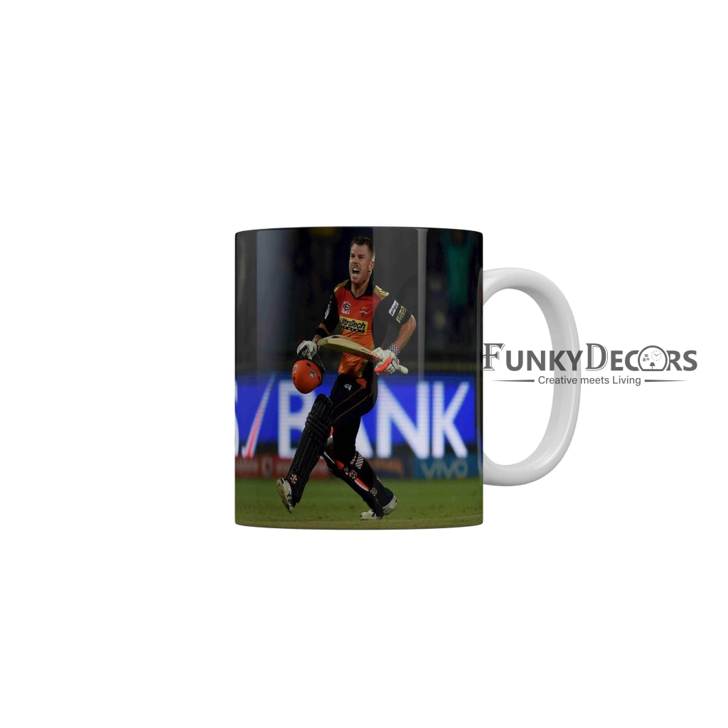 David Warner Sunrisers Hyderabad Coffee Ceramic Mug 350 ML-FunkyDecors IPL Mugs FunkyDecors