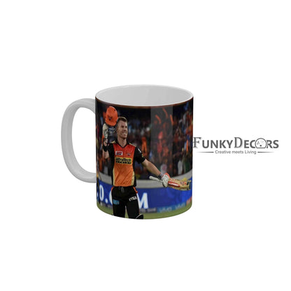 David Warner Sunrisers Hyderabad Coffee Ceramic Mug 350 ML-FunkyDecors IPL Mugs FunkyDecors