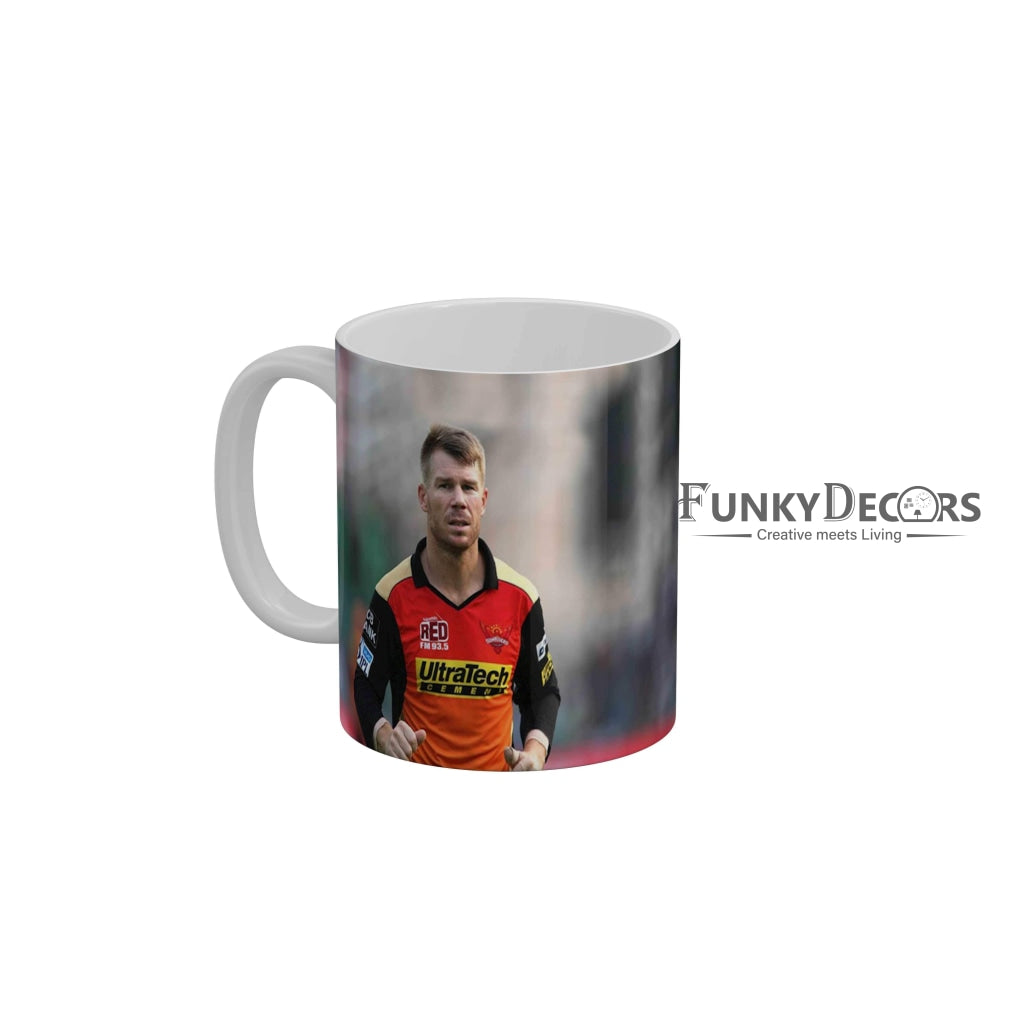 David Warner Sunrisers Hyderabad Coffee Ceramic Mug 350 ML-FunkyDecors IPL Mugs FunkyDecors