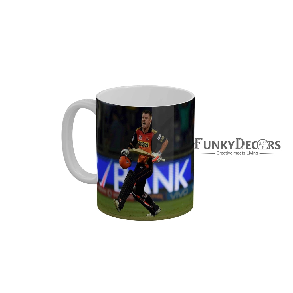 David Warner Sunrisers Hyderabad Coffee Ceramic Mug 350 ML-FunkyDecors IPL Mugs FunkyDecors