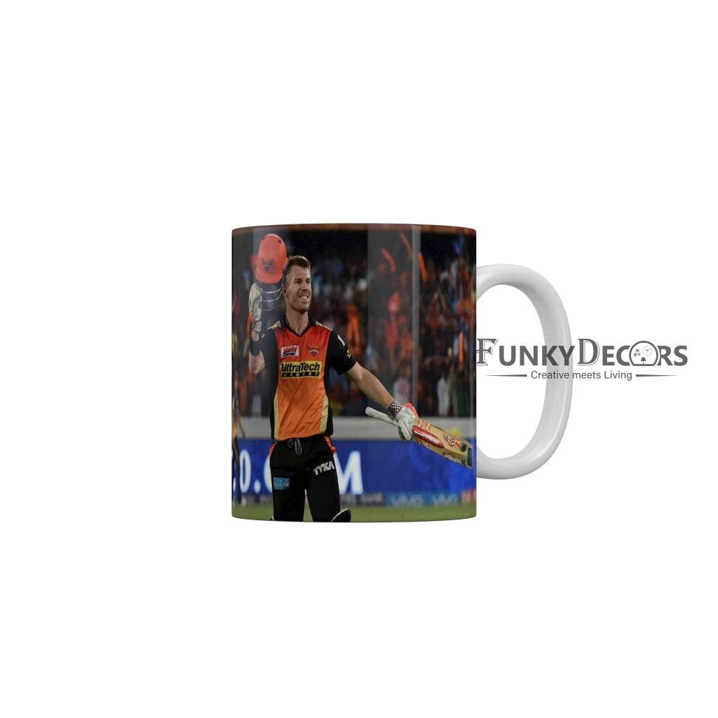 David Warner Sunrisers Hyderabad Coffee Ceramic Mug 350 ML-FunkyDecors IPL Mugs FunkyDecors