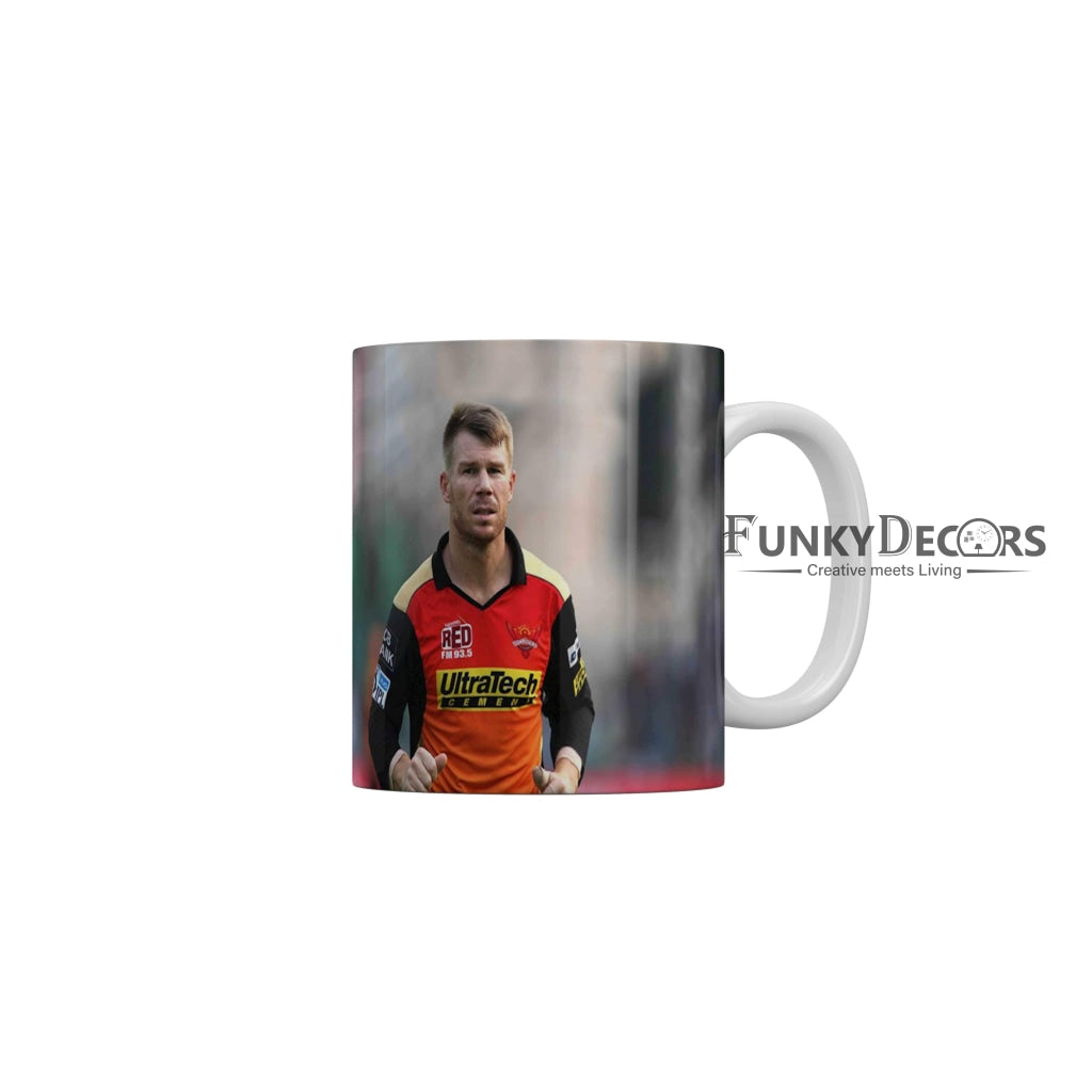 David Warner Sunrisers Hyderabad Coffee Ceramic Mug 350 ML-FunkyDecors IPL Mugs FunkyDecors