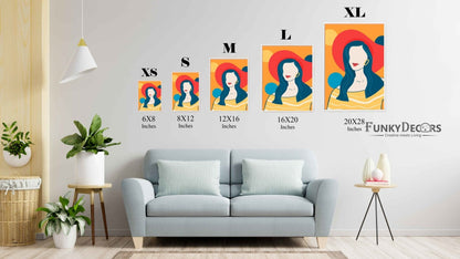 Deep Coloured Women Portrait Art Frame For Wall Decor- Funkydecors Posters Prints & Visual Artwork