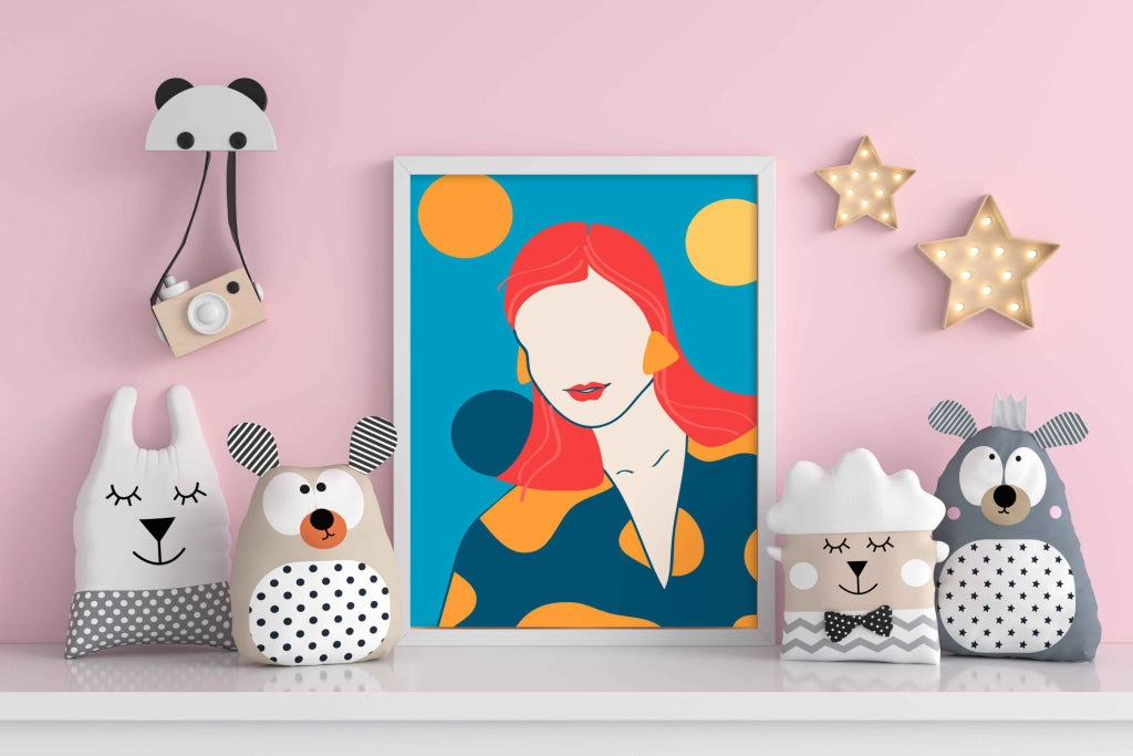 Deep Coloured Women Portrait Art Frame For Wall Decor- Funkydecors Xs / White Posters Prints &amp;