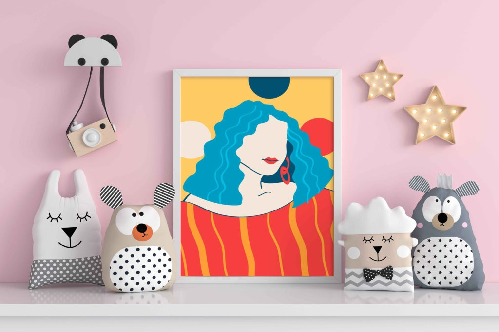 Deep Coloured Women Portrait Art Frame For Wall Decor- Funkydecors Xs / White Posters Prints &amp;