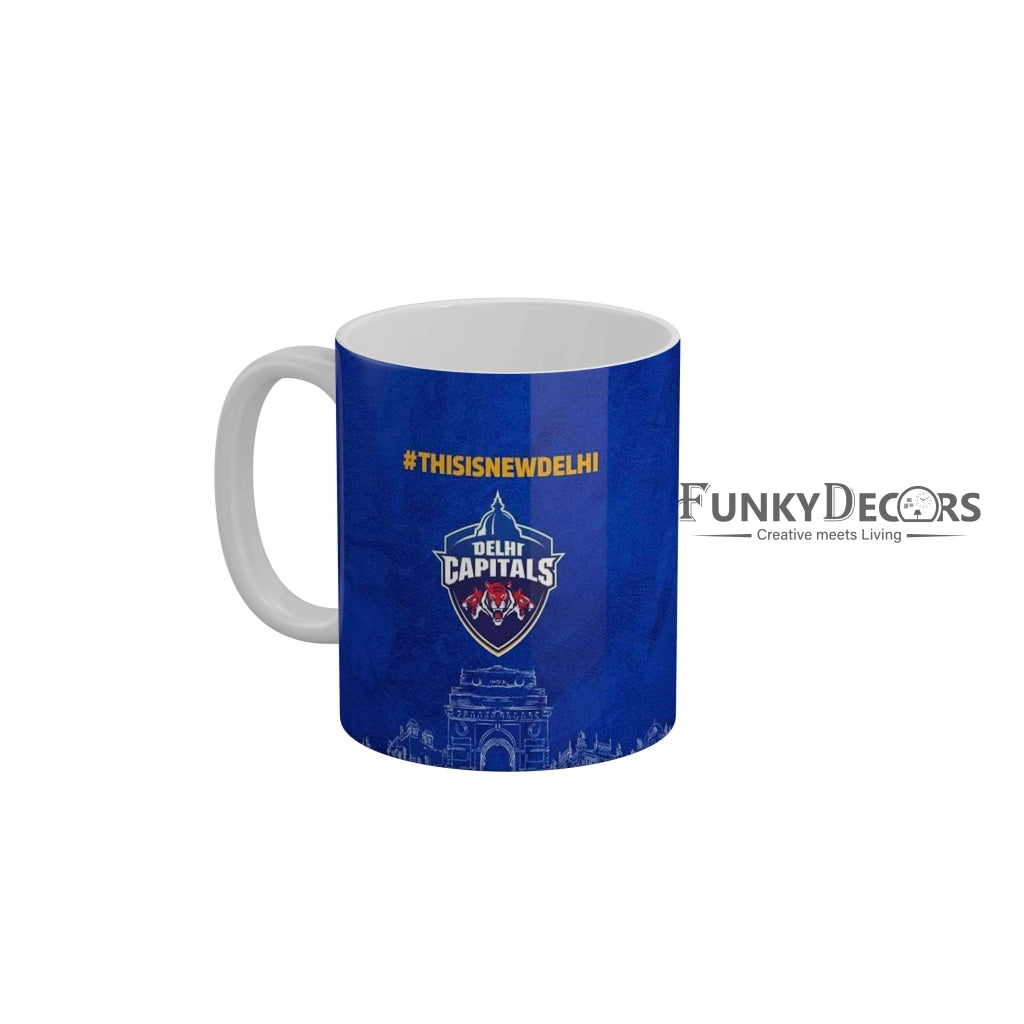Delhi Capitals Logo This is New Delhi Coffee Ceramic Mug 350 ML-FunkyDecors IPL Mugs FunkyDecors