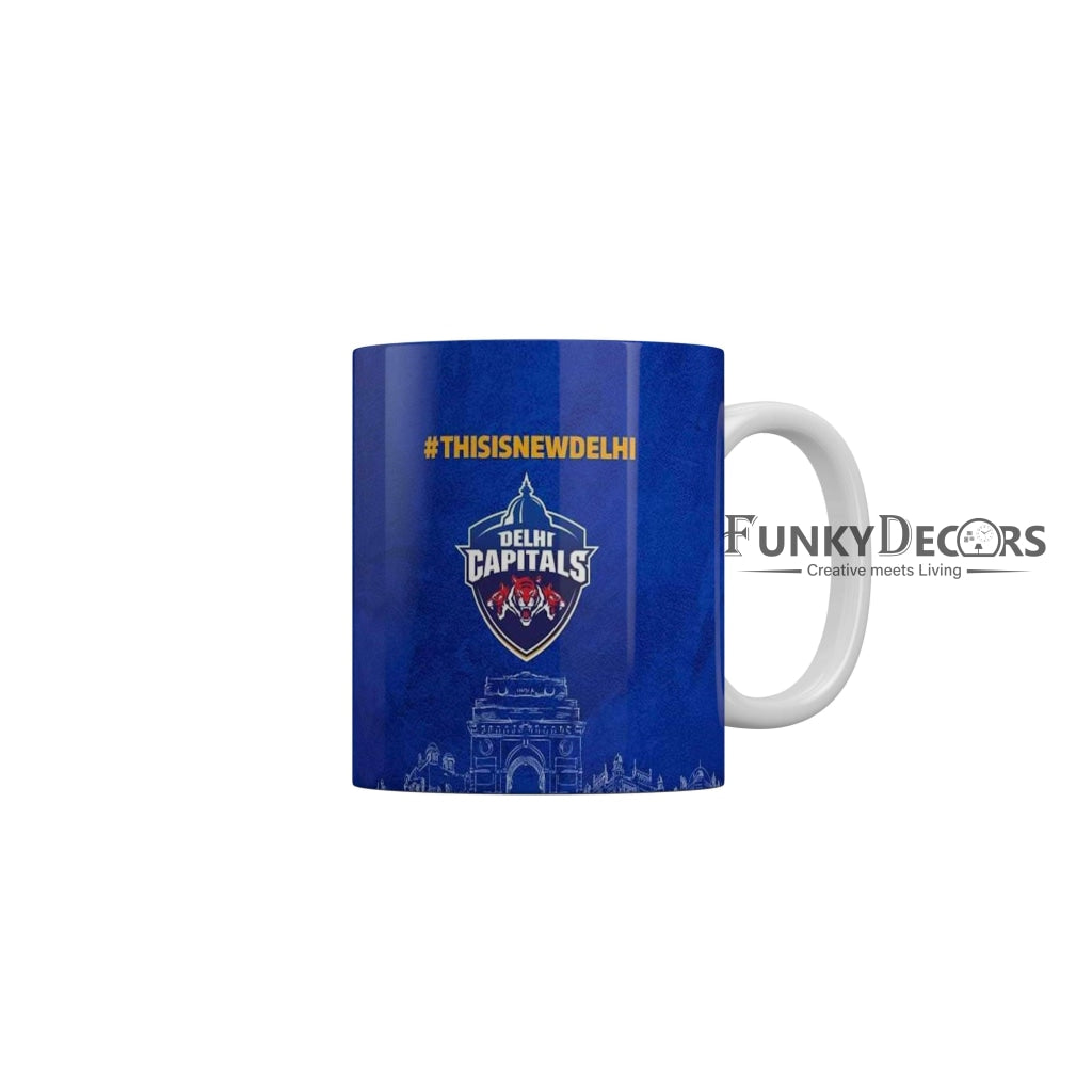 Delhi Capitals Logo This is New Delhi Coffee Ceramic Mug 350 ML-FunkyDecors IPL Mugs FunkyDecors
